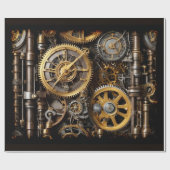 Steampunk Gear en Lever Engine Cadeaupapier (Vlak)