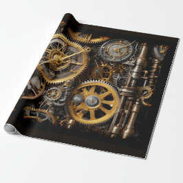 Steampunk Gear en Lever Engine Cadeaupapier