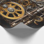 Steampunk Gear en Lever Engine Cadeaupapier (Hoek)