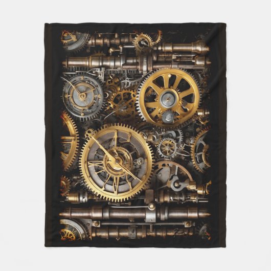 Steampunk Gear en Lever Engine Fleece Deken (Voorkant)
