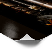 Steampunk Gear en Lever Engine Perfect Poster (Hoek)