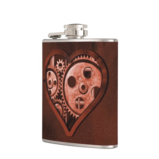 Steampunk Gear Heart Heupfles (Links)