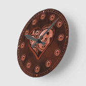 Steampunk Gear Heart Ronde Klok (Hoek)