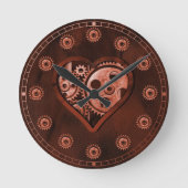 Steampunk Gear Heart Ronde Klok (Voorkant)
