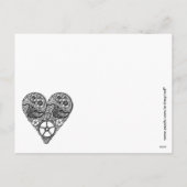 Steampunk Gear Valentijn Hart Waterverf Wedding Feestdagenkaart (Achterkant)