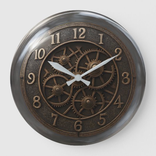  Steampunk Gear Wall Clock Grote Klok (Voorkant)