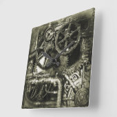 SteamPunk Gears Acrylwandklok Vierkante Klok (Hoek)