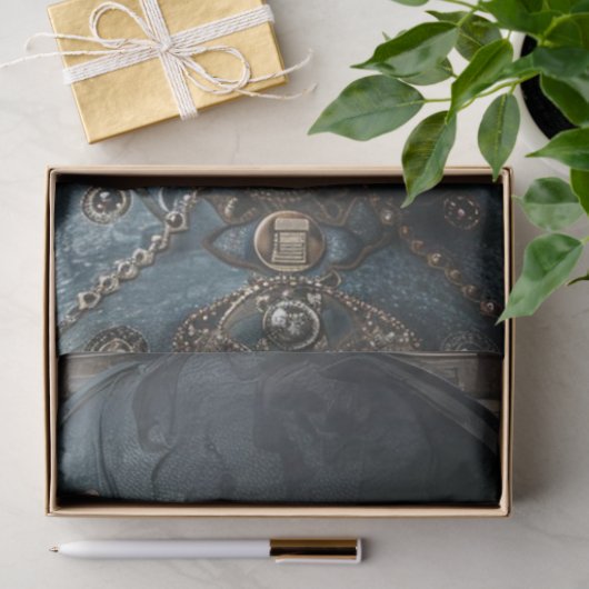 Steampunk Gears Blauwgroen Meisje Decoupage Tissuepapier (Geschenk)