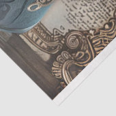 Steampunk Gears Blauwgroen Meisje Decoupage Tissuepapier (Detail)