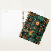 Steampunk Gears Blauwgroen rood goud Planner (Display)