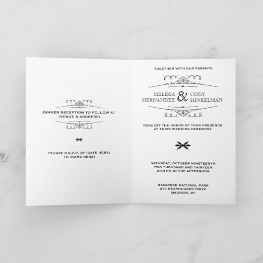 Steampunk Gears bruiloft uitnodiging Wenskaarten (Binnen)