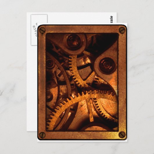 Steampunk Gears Clockwork-Briefkaarten Briefkaart (Voorkant / Achterkant)