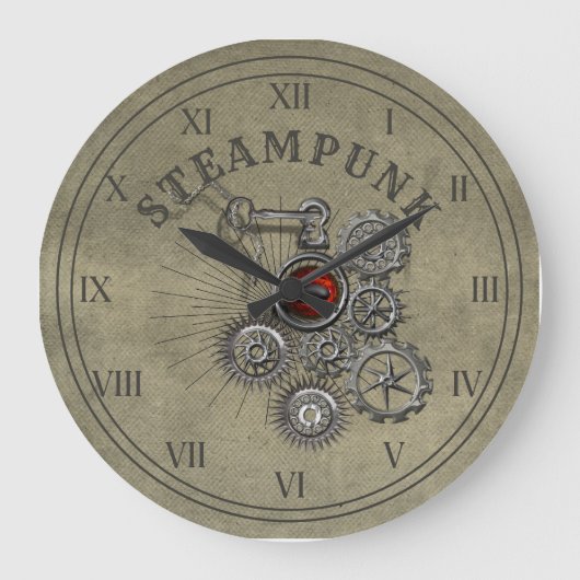 Steampunk Gears Clockwork Graphic  Grote Klok (Voorkant)
