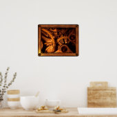 Steampunk Gears Clockwork Poster (Keuken)