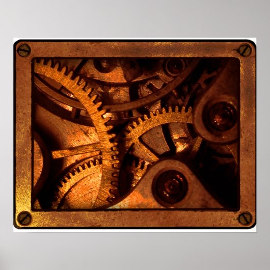 Steampunk Gears Clockwork Poster (Voorkant)