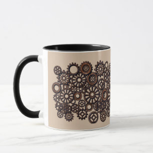 STEAMPUNK GEARS COFFEE MOK