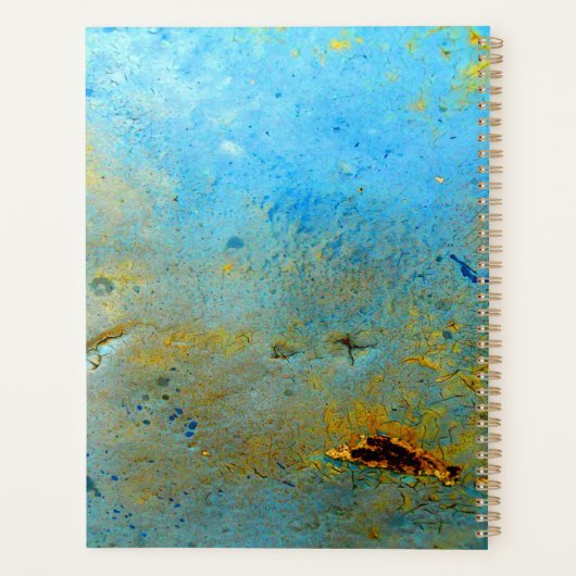 Steampunk Gears Collage Aqua Copper Planner (Achterkant)