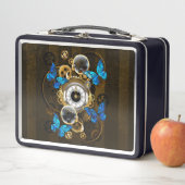 Steampunk Gears en Blue Butterflies (In situ)