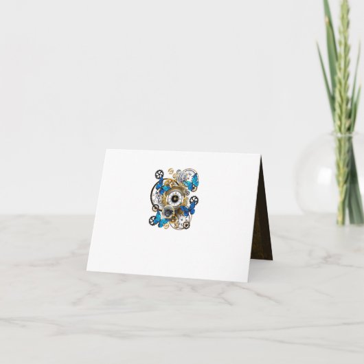 Steampunk Gears en Blue Butterflies (Achterkant)