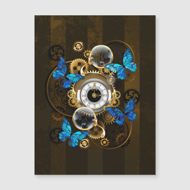 Steampunk Gears en Blue Butterflies (Voorkant)