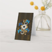 Steampunk Gears en Blue Butterflies Afsprakenkaart (Achterkant)