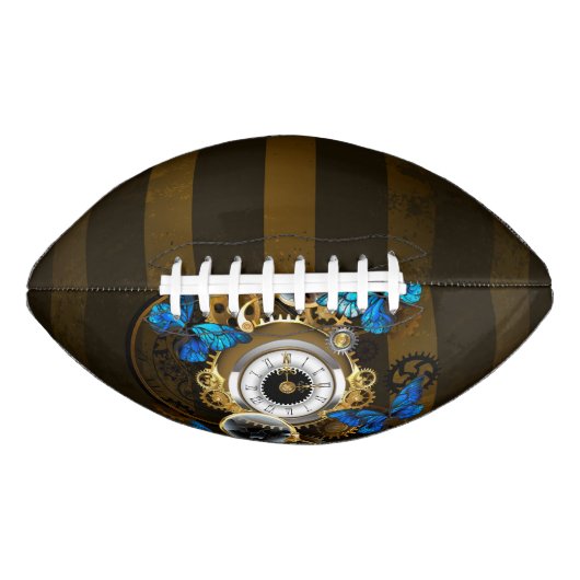 Steampunk Gears en Blue Butterflies American Football (Voorkant)