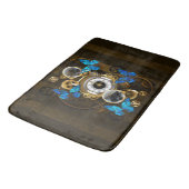 Steampunk Gears en Blue Butterflies Badmat (Gekanteld)