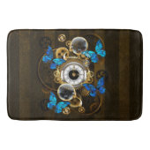 Steampunk Gears en Blue Butterflies Badmat (Voorkant)