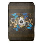 Steampunk Gears en Blue Butterflies Badmat (Voorkant Verticaal)