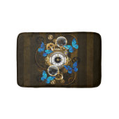 Steampunk Gears en Blue Butterflies Badmat (Voorkant)