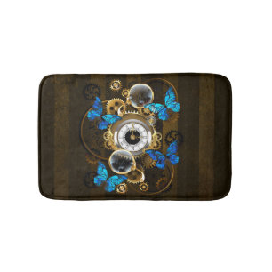 Steampunk Gears en Blue Butterflies Badmat