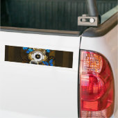 Steampunk Gears en Blue Butterflies Bumpersticker (Op Truck)