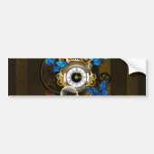Steampunk Gears en Blue Butterflies Bumpersticker (Voorkant)