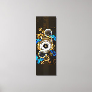 Steampunk Gears en Blue Butterflies Canvas Afdruk