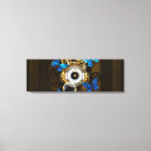 Steampunk Gears en Blue Butterflies Canvas Afdruk (Voorkant)
