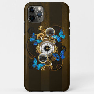 Steampunk Gears en Blue Butterflies Case-Mate iPhone Case