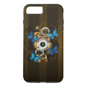 Steampunk Gears en Blue Butterflies Case-Mate iPhone Case (Achterkant)