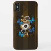 Steampunk Gears en Blue Butterflies Case-Mate iPhone Case (Achterkant)