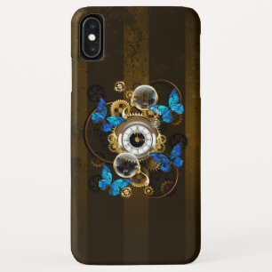Steampunk Gears en Blue Butterflies Case-Mate iPhone Case