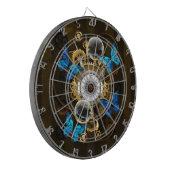 Steampunk Gears en Blue Butterflies Dartbord (Voorkant Links)
