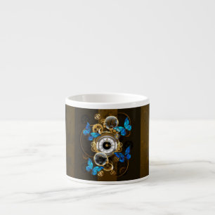 Steampunk Gears en Blue Butterflies Espresso Kop