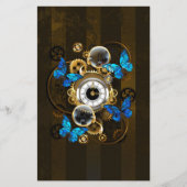 Steampunk Gears en Blue Butterflies Flyer (Voorkant)