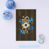 Steampunk Gears en Blue Butterflies Flyer (Enkel)