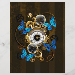 Steampunk Gears en Blue Butterflies Flyer