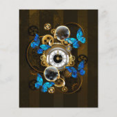 Steampunk Gears en Blue Butterflies Flyer (Voorkant)