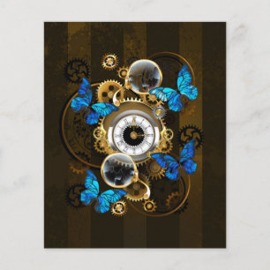 Steampunk Gears en Blue Butterflies Flyer