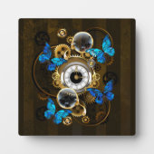 Steampunk Gears en Blue Butterflies Fotoplaat (Voorkant)