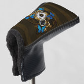 Steampunk Gears en Blue Butterflies Golfheadcover (3/4 voorkant)