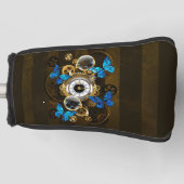 Steampunk Gears en Blue Butterflies Golfheadcover (Voorkant)