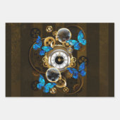 Steampunk Gears en Blue Butterflies Inpakpapier Vel (Voorkant 3)